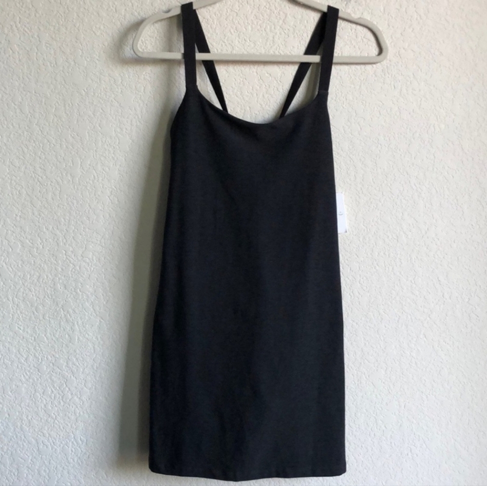Beyond Yoga Spacedye Move It Dress Large Heathered Black Tennis